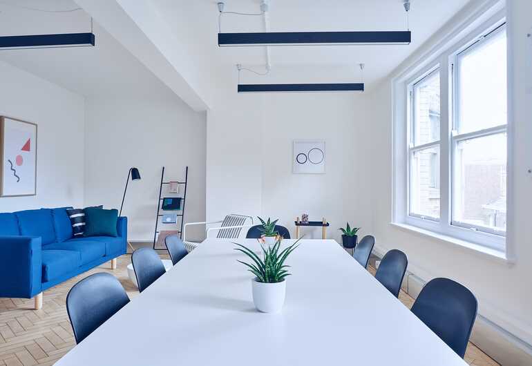 Clean office chairs in a modern workplace